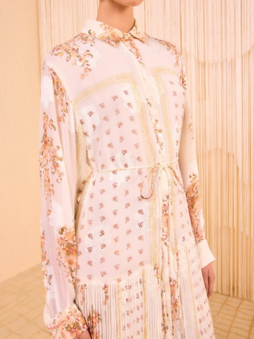 Ulla Johnson Emilie Drop Waist Long Sleeve Shirt Dress- Alabaster NWT - Picture 2 of 6